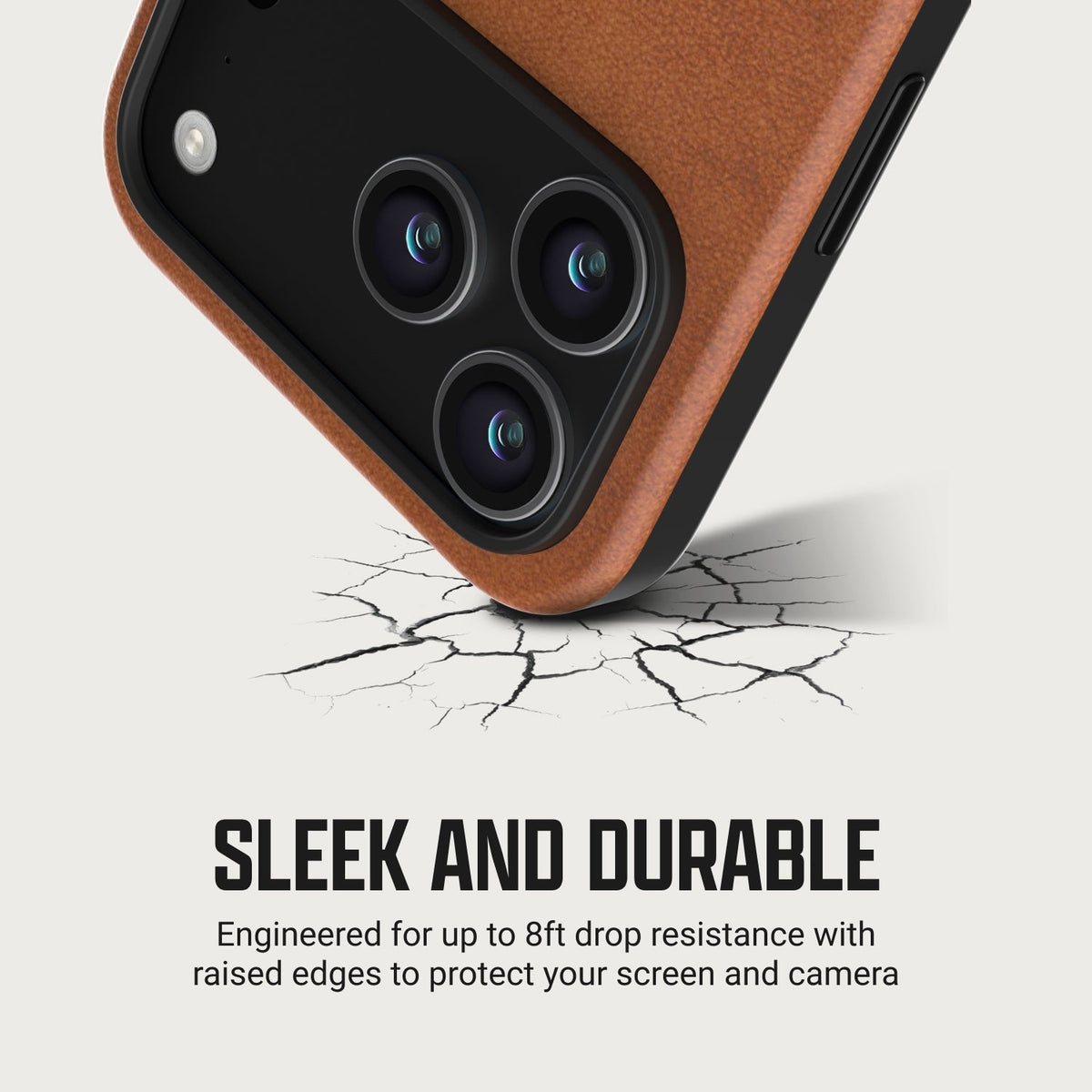 Ridge Everyday Charging Kit - iPhone 18 Pro - Tobacco Brown Leather — case infographic 2