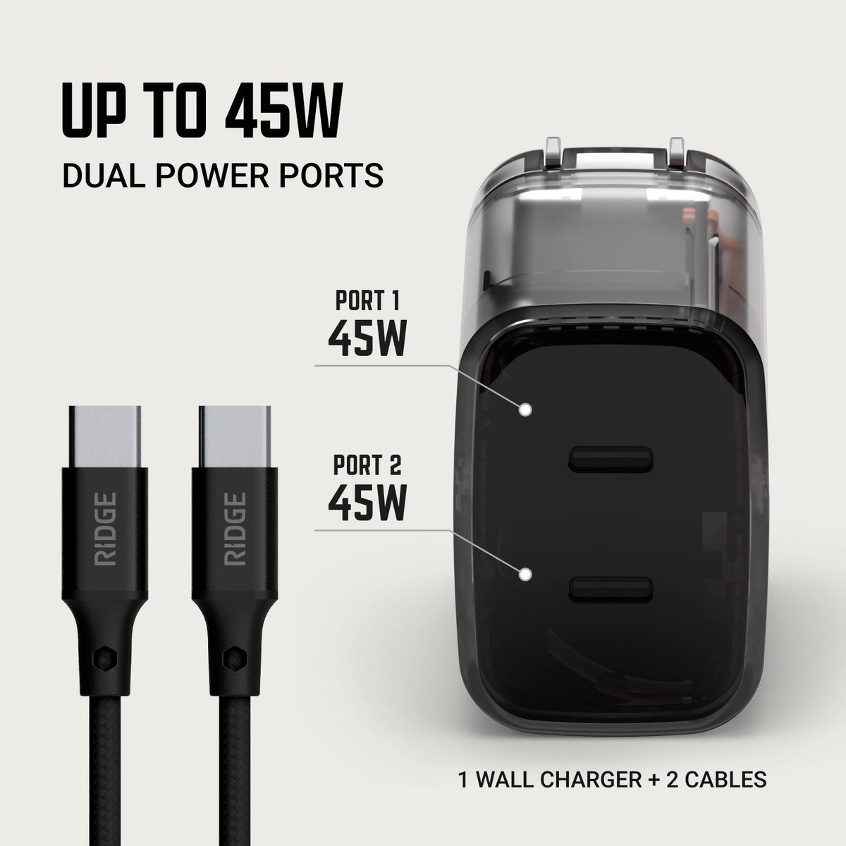 Wall Charger Set - 45W - Phantom