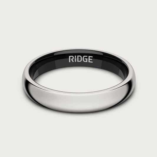 4mm Rounded Ring Set - Platinum