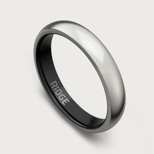 4mm Rounded Ring Set - Platinum