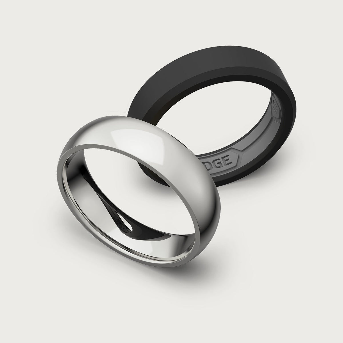 6mm Rounded Ring Set - Platinum - Tantalum Carbide
