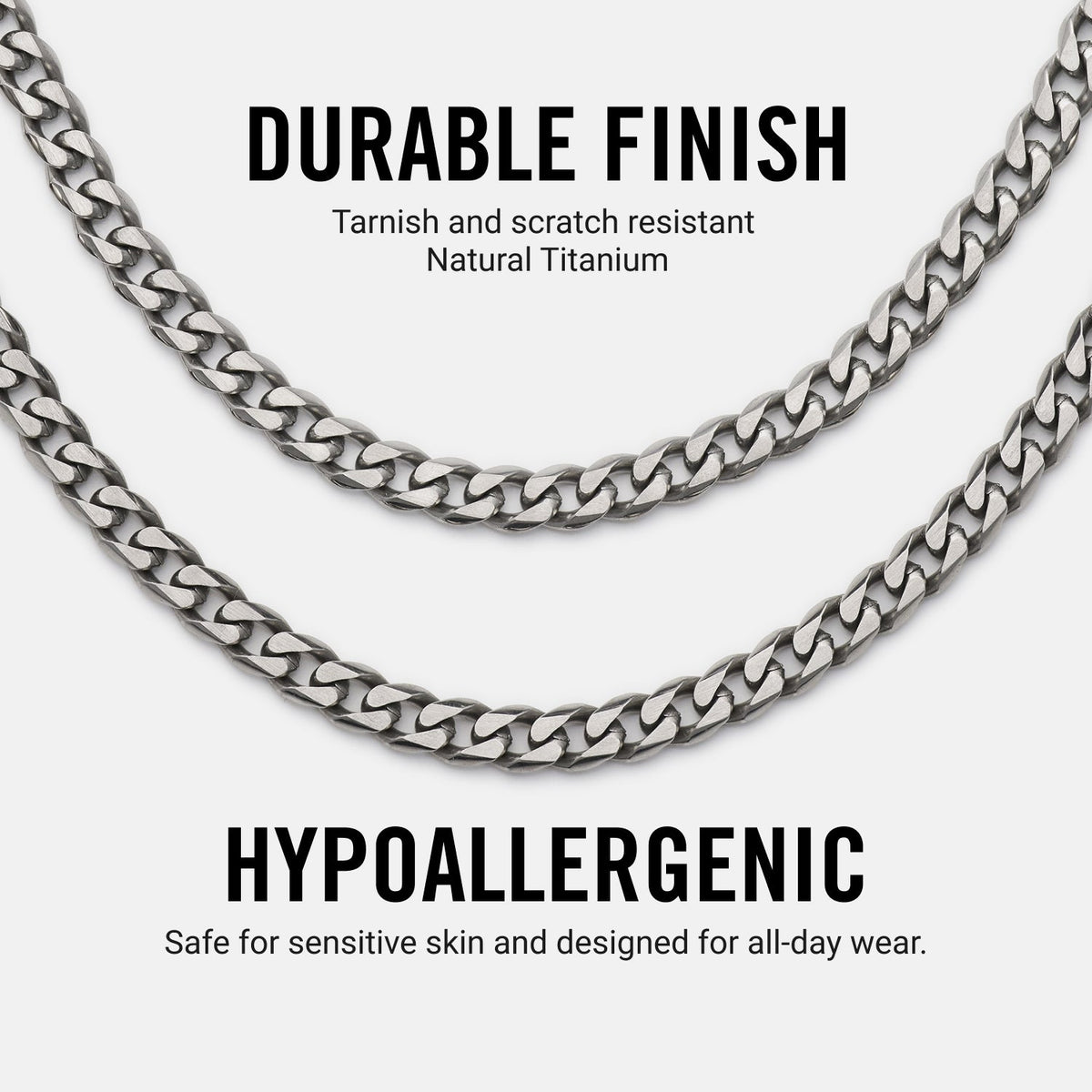 5mm Curb Chain - Titanium - 22"