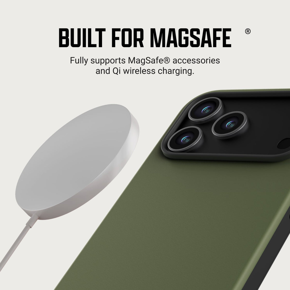 Ridge Everyday Charging Kit - iPhone 18 Pro Max - Matte Olive — case infographic 1