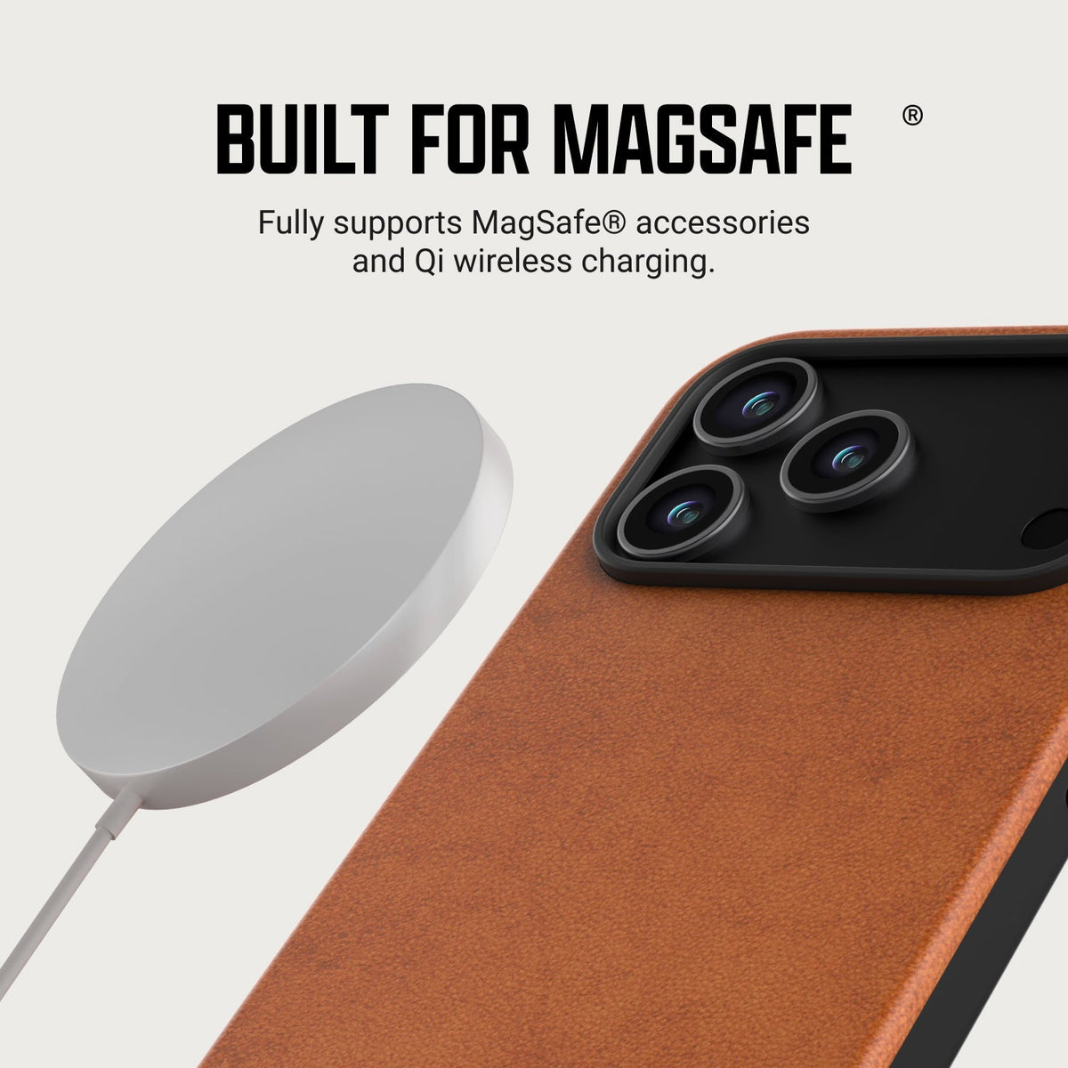 Ridge Everyday Charging Kit - iPhone 18 Pro Max - Tobacco Brown Leather — case infographic 1