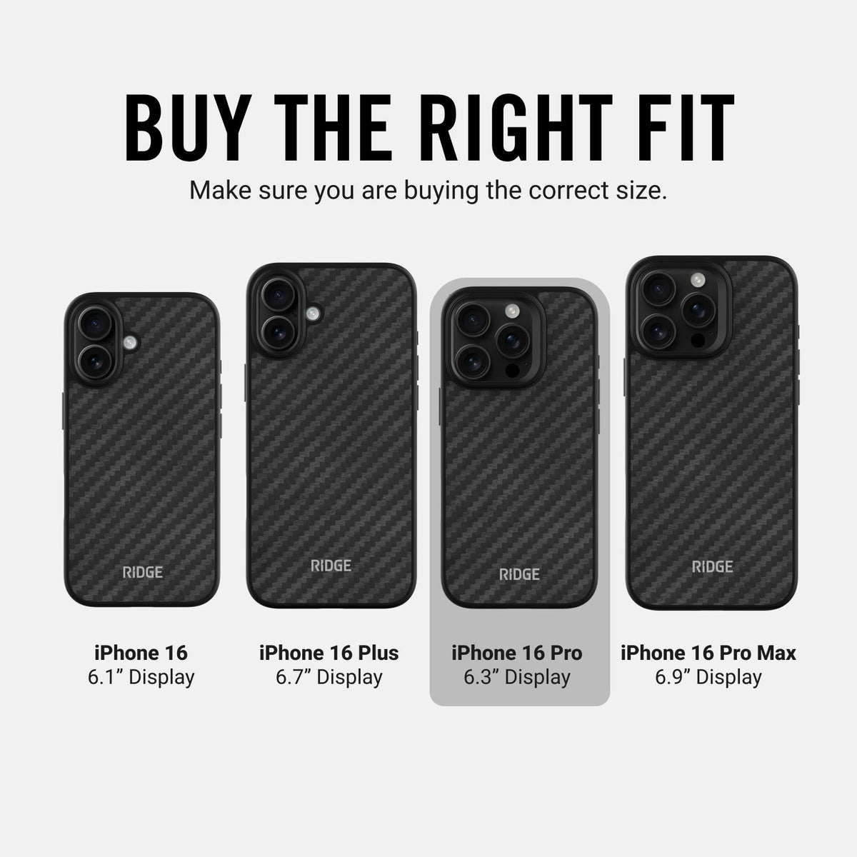 Ridge Phone Case - Carbon - iPhone 16 Pro