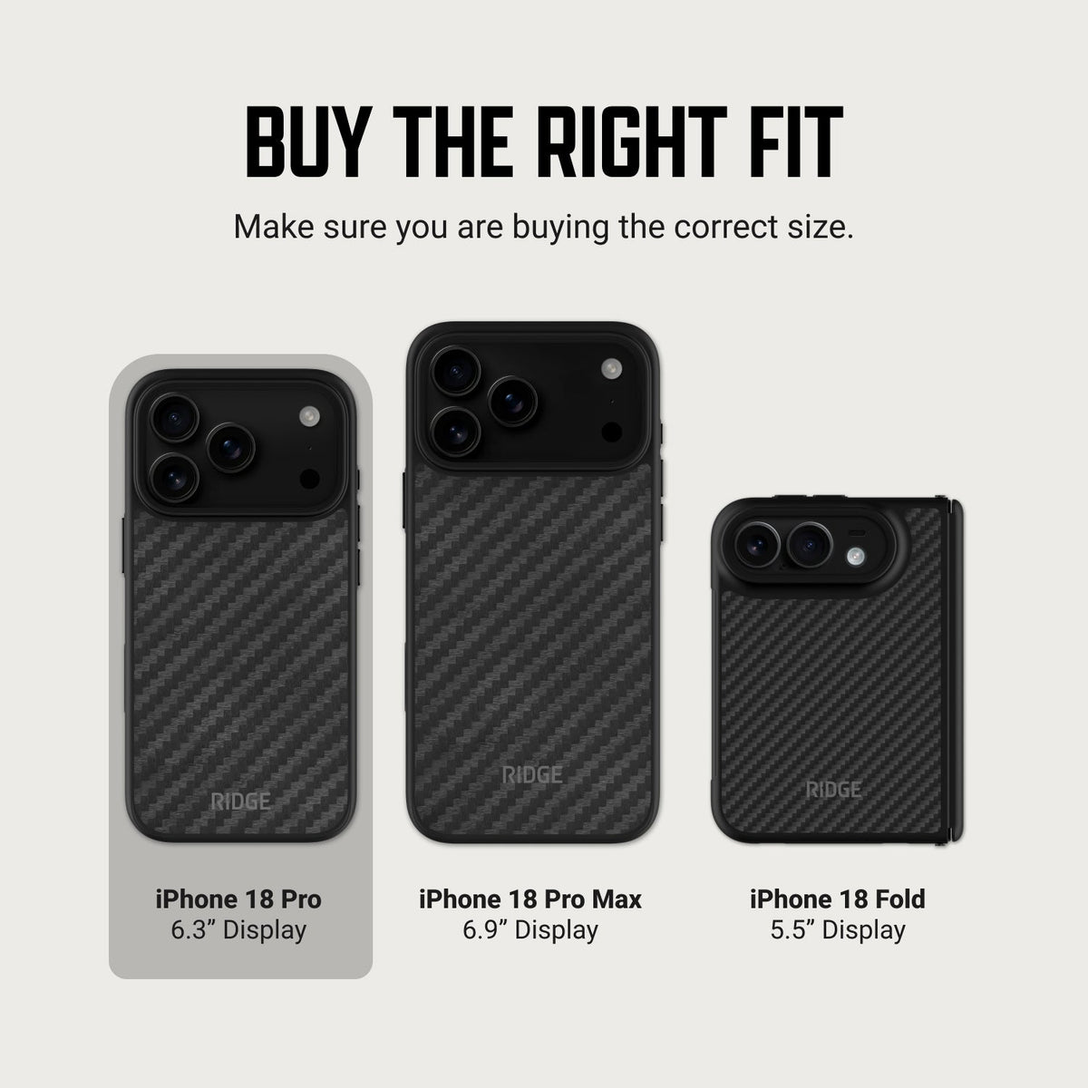 Ridge Phone Case - iPhone 18 Pro - Carbon