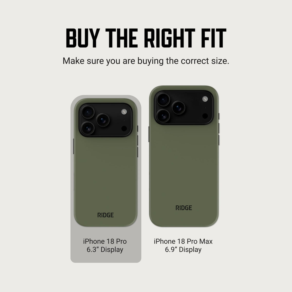 Ridge Phone Case - iPhone 18 Pro - Matte Olive