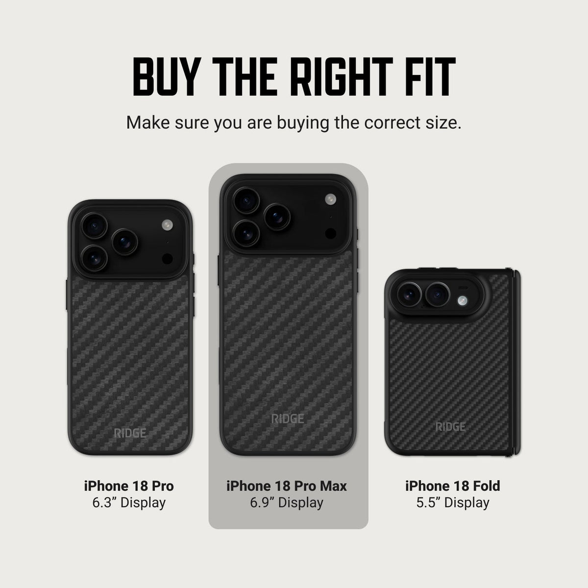 Ridge Phone Case - iPhone 18 Pro Max - Carbon