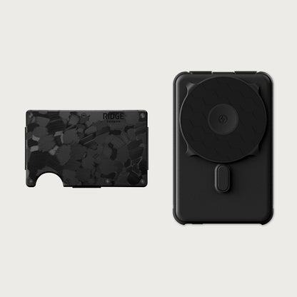 Ridge Wallet + Power Bank - Forged Carbon + Matte Black — image 1